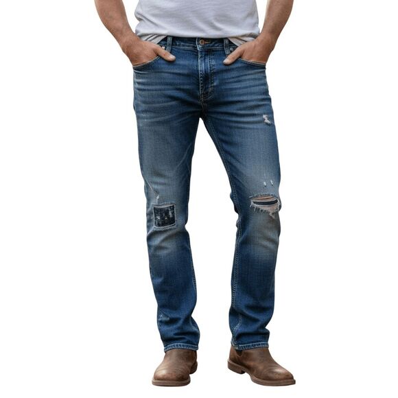 Ariat FR Jeans M4 Boot Work Low Rise 40x32 Flame Resistant Blue Denim Thrashed - Picture 1 of 16